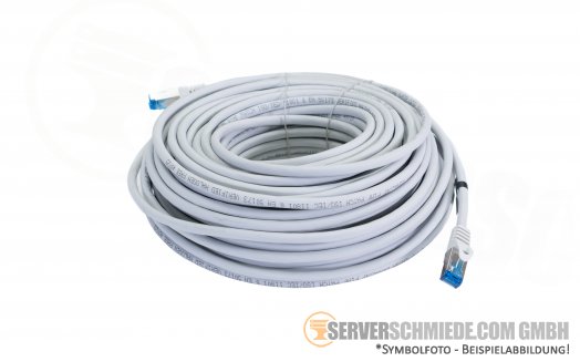 30m Cat.6a 2x RJ-45 LAN Network cable Kabel Patchkabel S/FTP grey