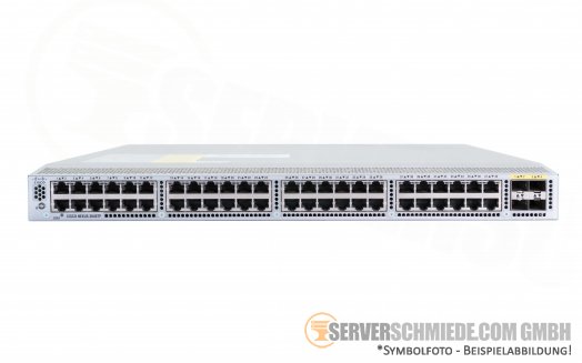 Cisco Nexus 3048TP 1GbE 10GbE Switch 19" 1U Rack 48x 1GbE 10/100/1000 Mbit + 4x 10 GbE SFP+ N3K-C3048TP-1GE 2x PSU Fanboard